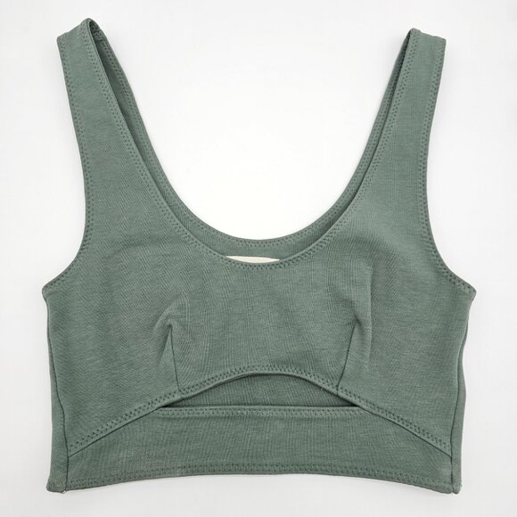 Aritzia Wilfred Free Shannon Cut Out Bra Top, XS. Sage Green. NEW - Picture 9 of 10